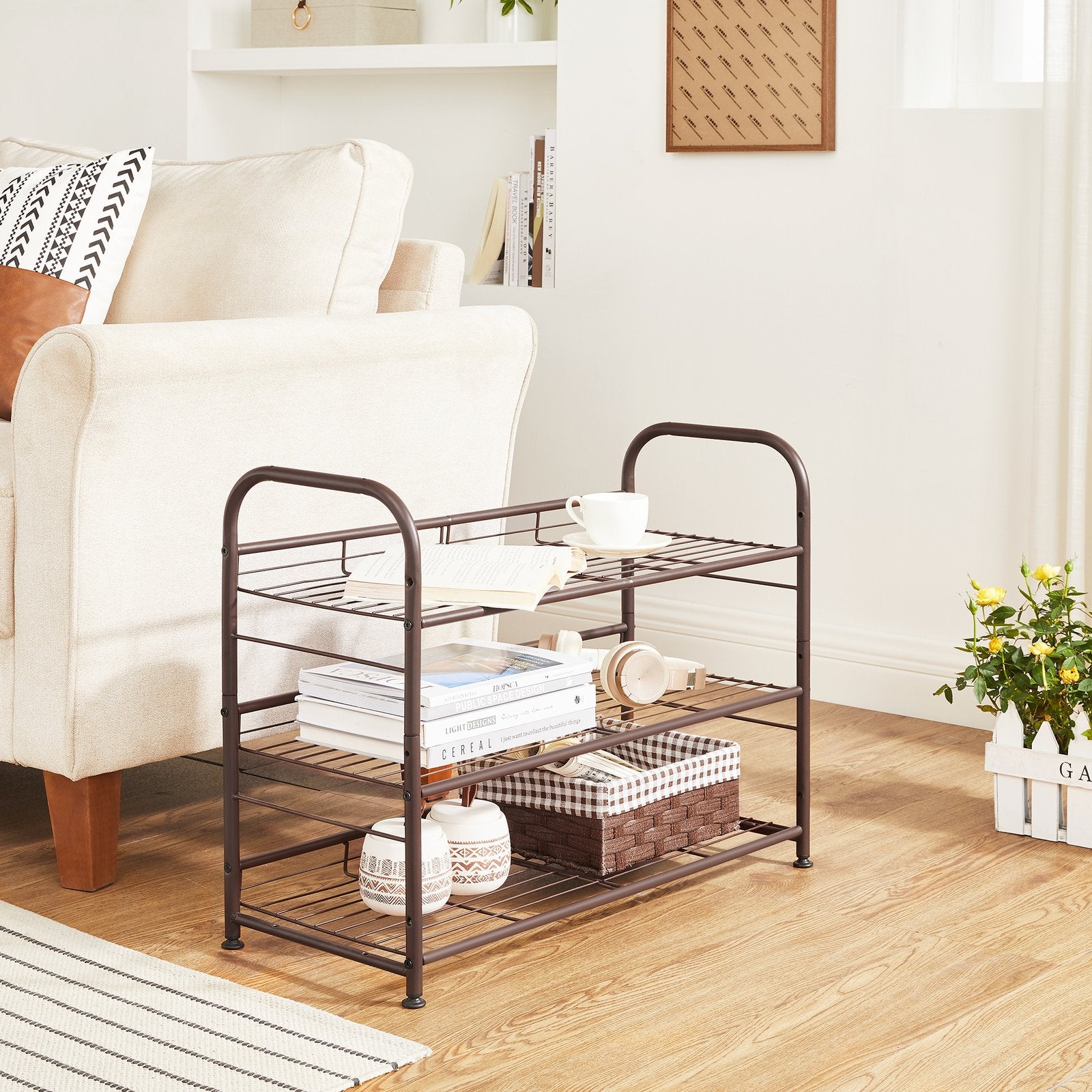 Shoe Rack - 3 Tier Shoe Organizer for Closet - Holds Up to 12 Pairs of Shoes - Shoe Rack for Front Door Entrance