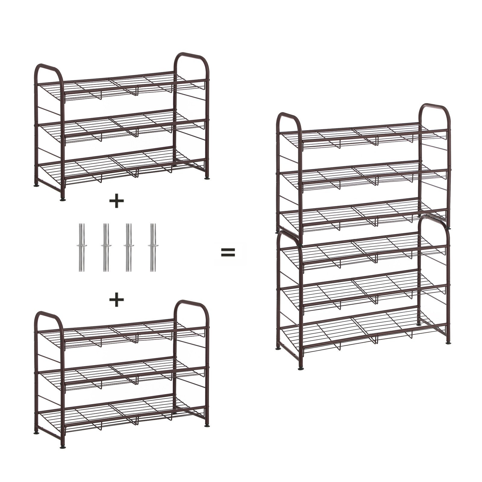 Shoe Rack - 3 Tier Shoe Organizer for Closet - Holds Up to 12 Pairs of Shoes - Shoe Rack for Front Door Entrance