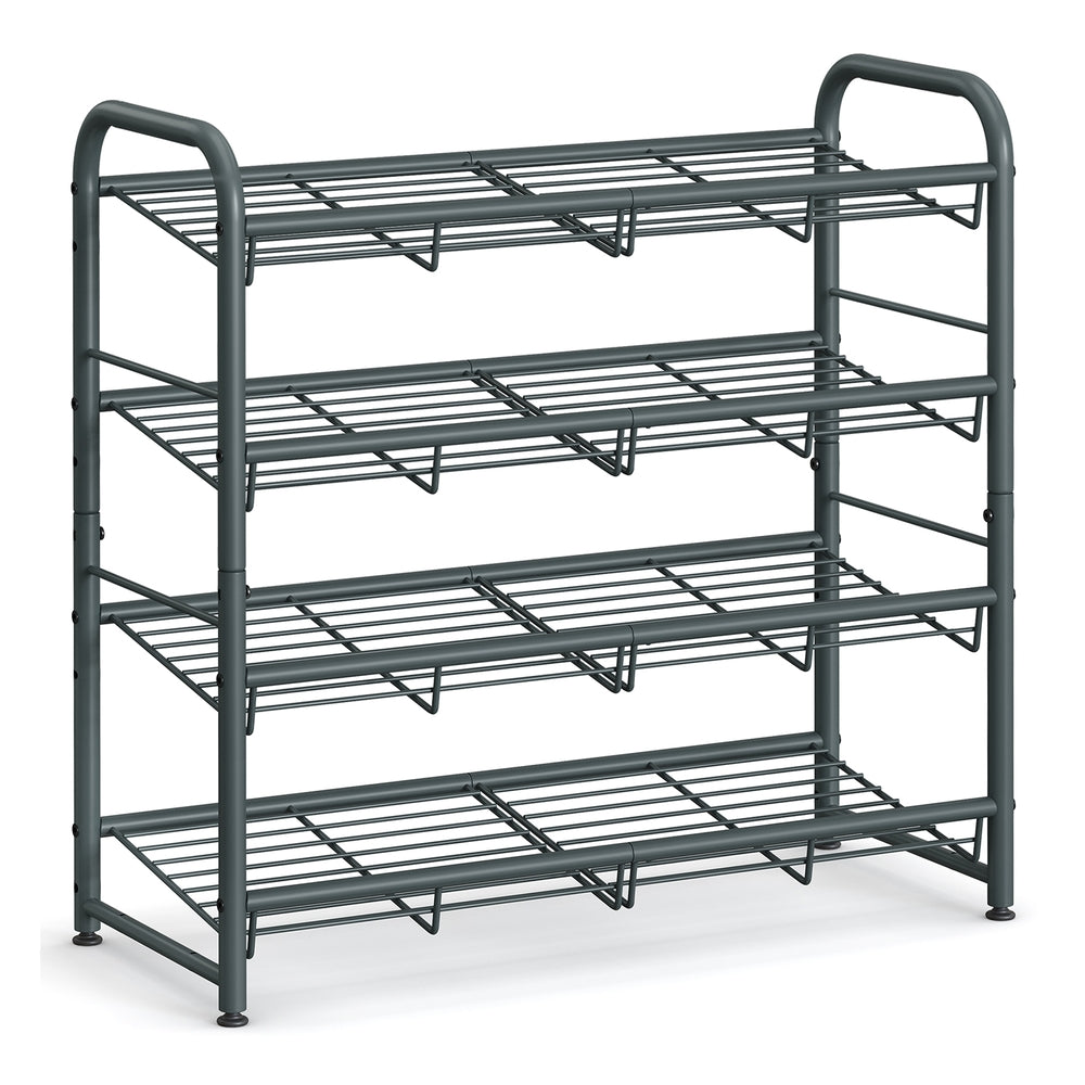 4 Tier Shoe Organizer Holds Up to 16 Pairs of Shoes - Grey