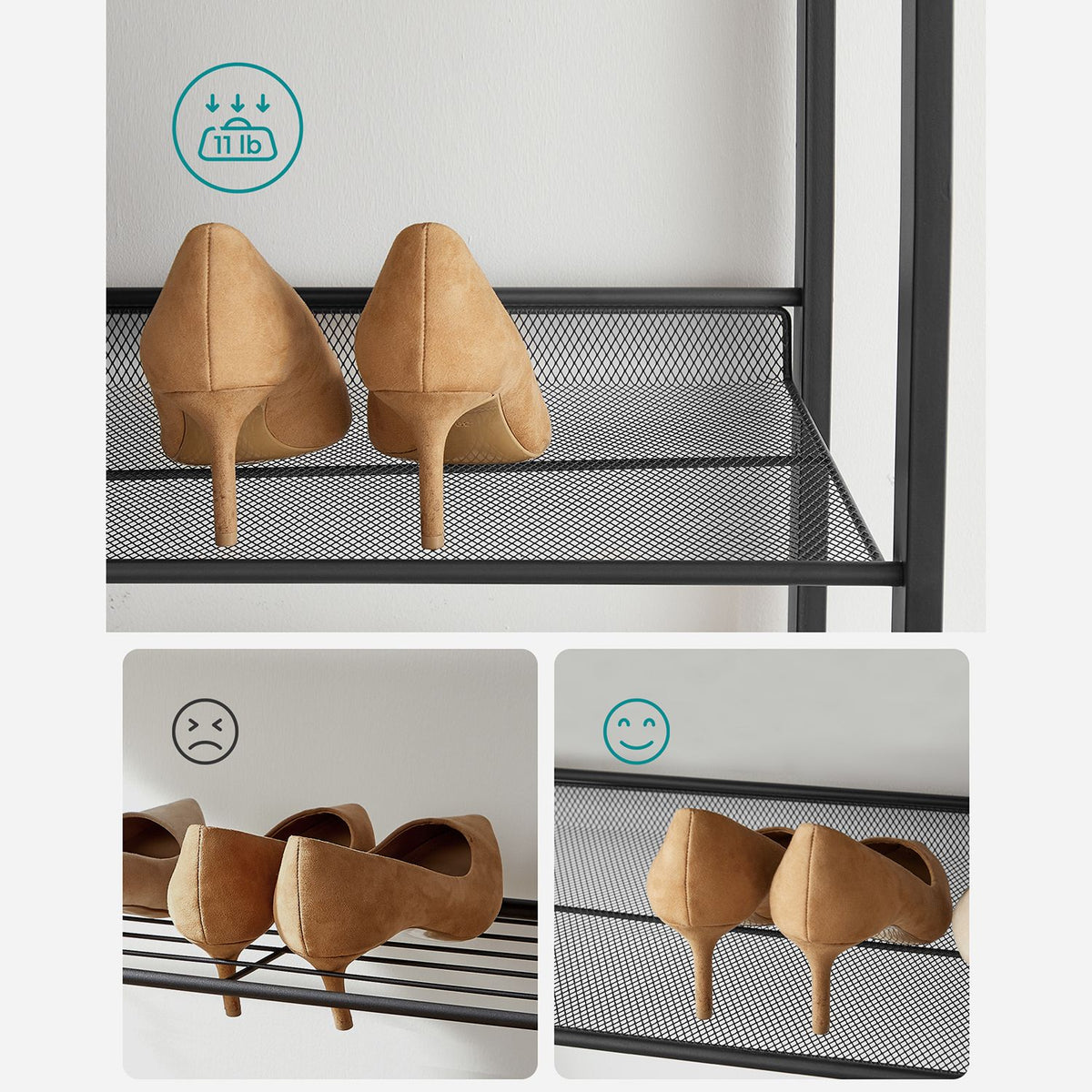 Metal Shoe Organizer - 8-Tier - Set of 2