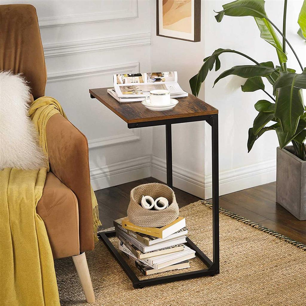 C Shape End Table for Couch or Sofa