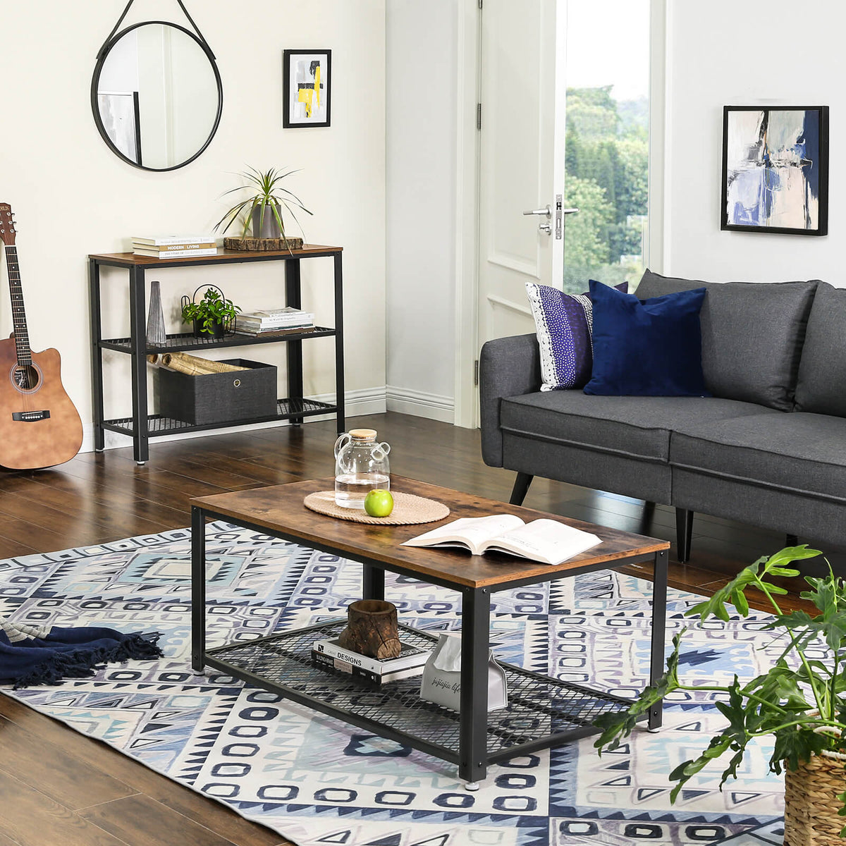 Console Table - 3-Tier Storage - Narrow Design