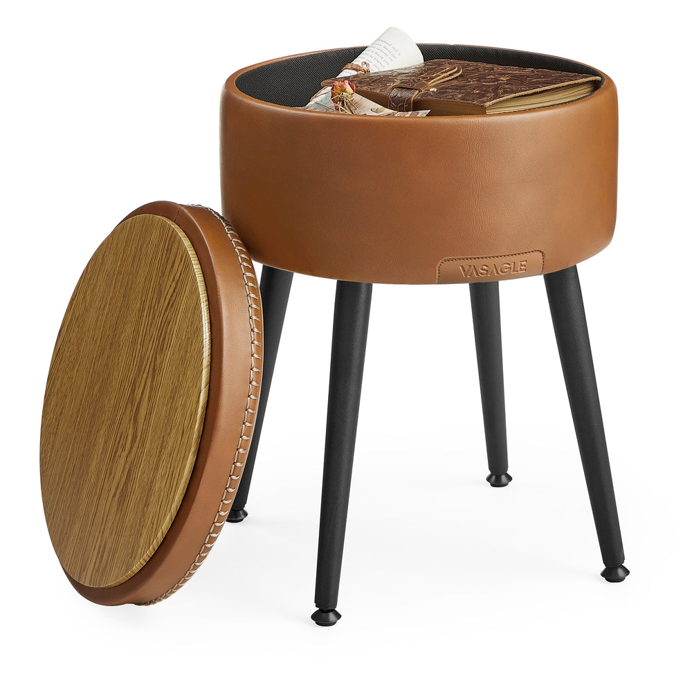 EKHO Collection - Storage Ottoman - Caramel Brown