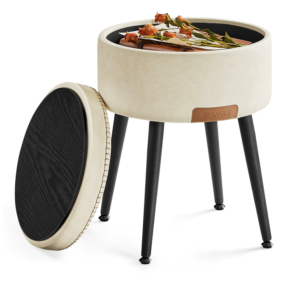 EKHO Collection - Storage Ottoman - Cream White
