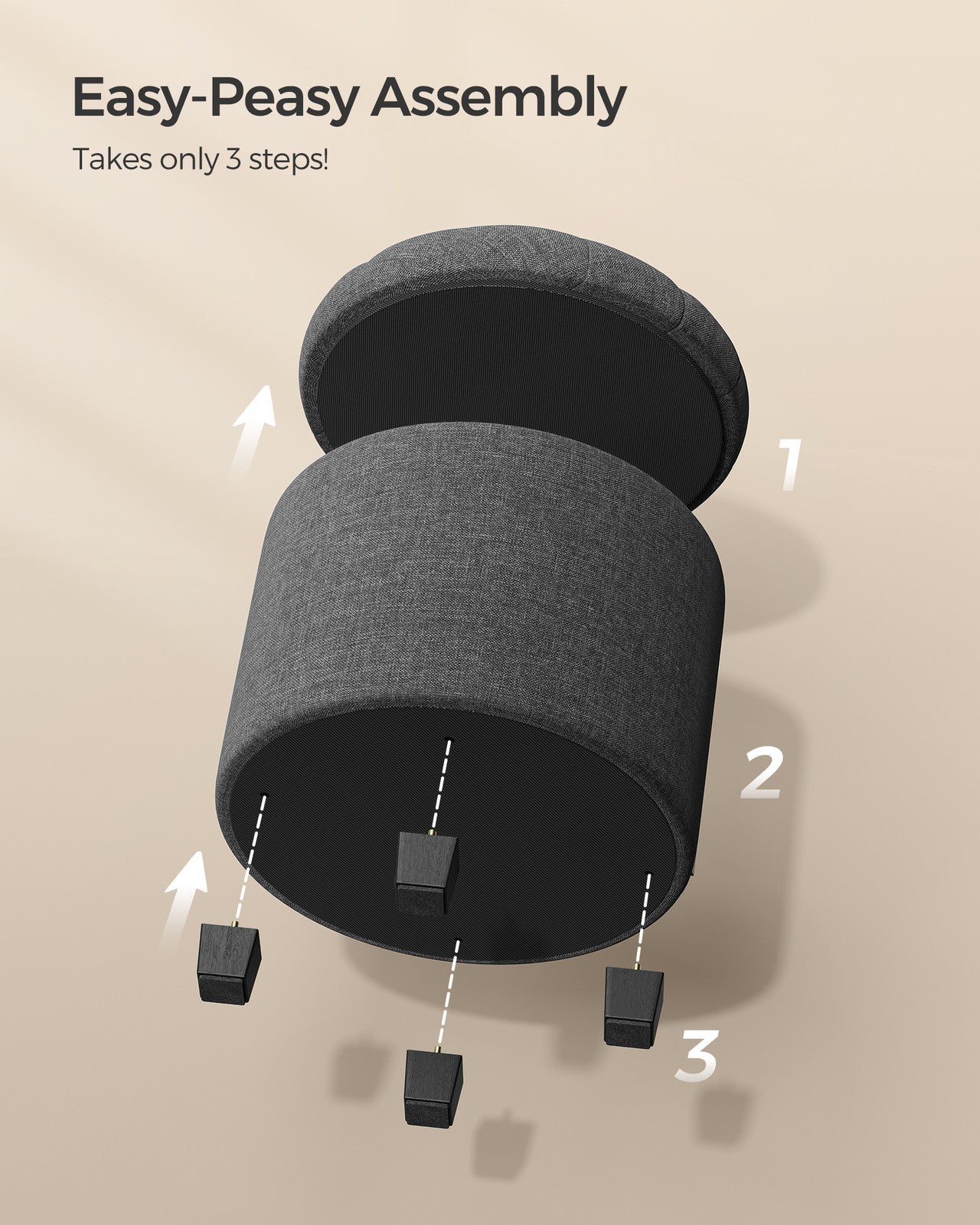 Round Ottoman with Legs