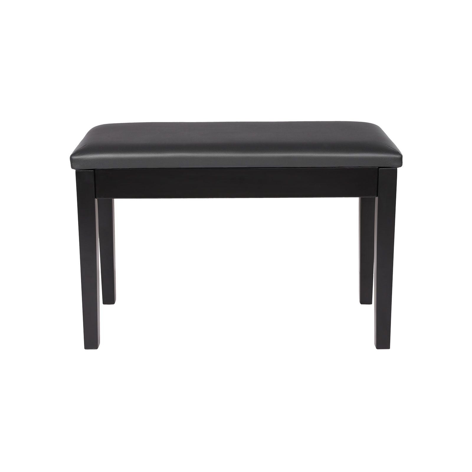Duet Piano Bench with Padded Cushion and Storage Compartment - Ink Black
