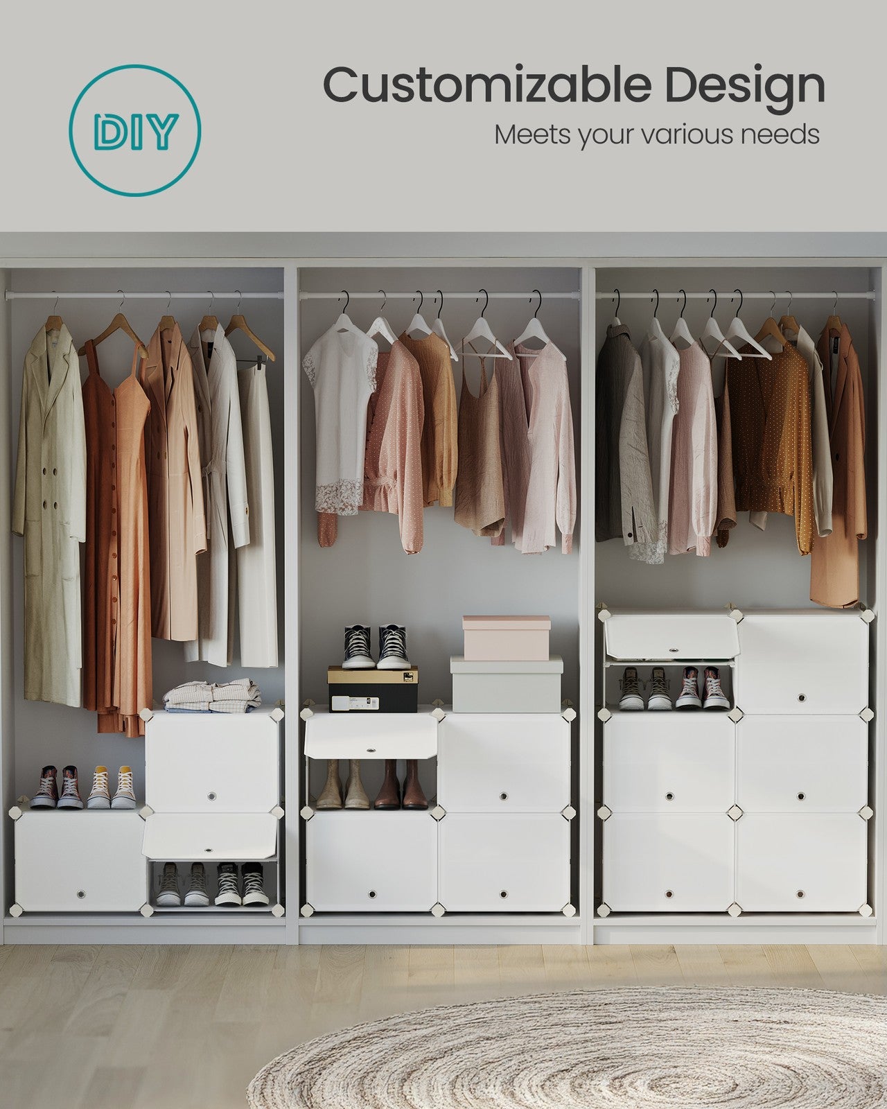 Shoe Rack Organizer - 8-Tier Shoe Storage Cabinet for Closet and Entryway