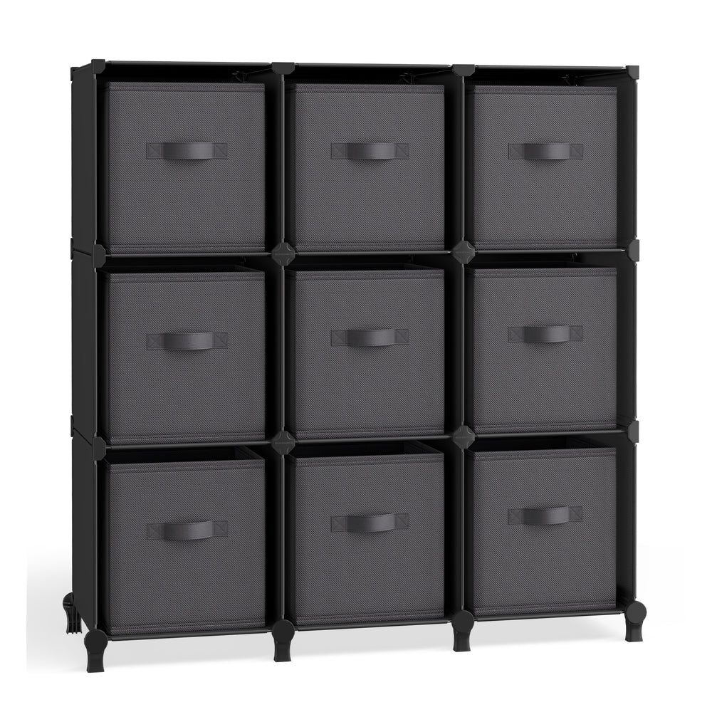 Cube Storage Organizer with Storage Boxes - Set of 6 - Ink Black, Dove Gray