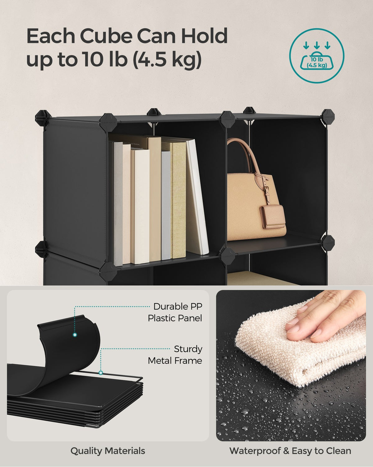 Cube Storage with Door - Plastic Cubes - Set of 12