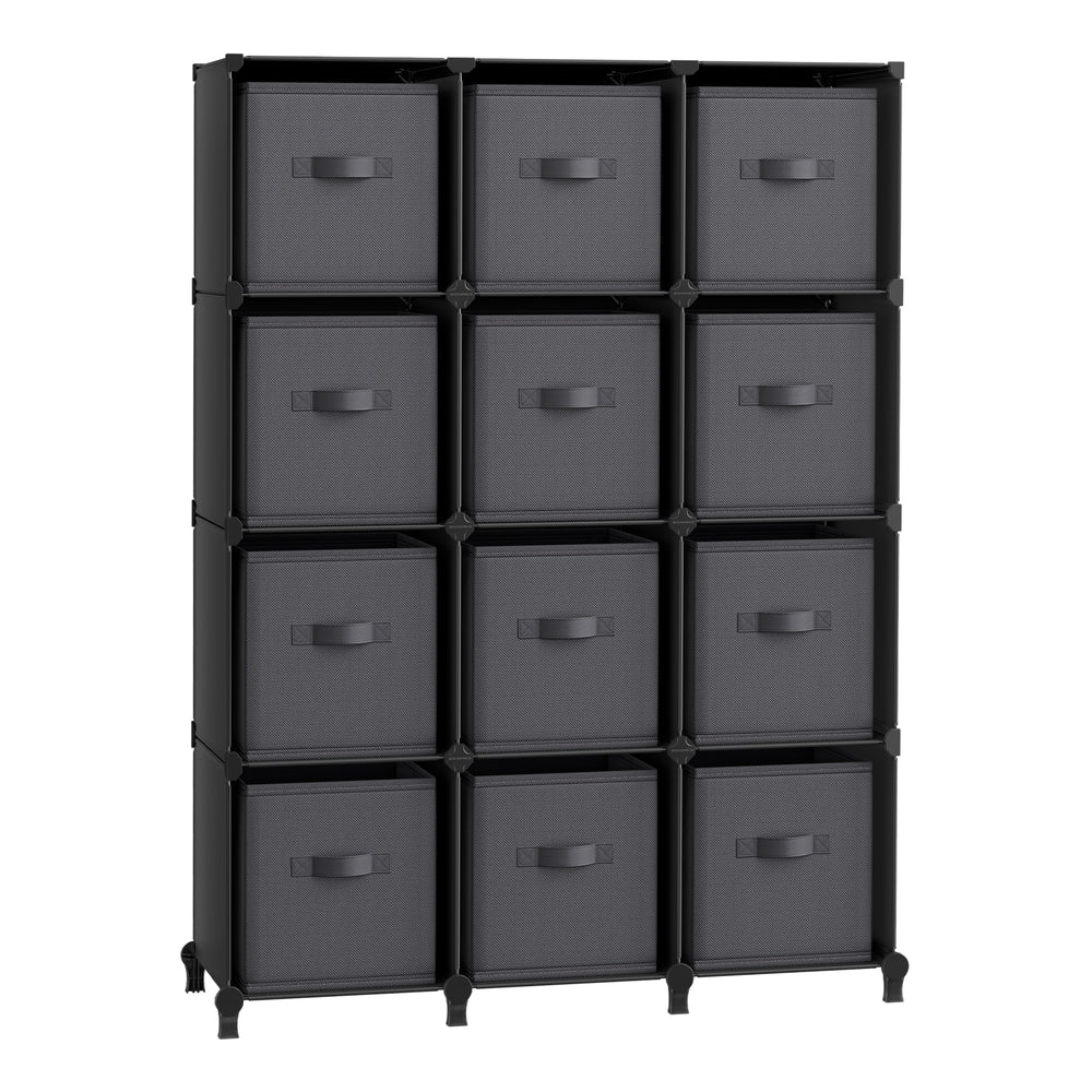 Cube Storage Organizer with Storage Boxes - Set of 6 - Ink Black, Dove Gray (ULPC122B01)