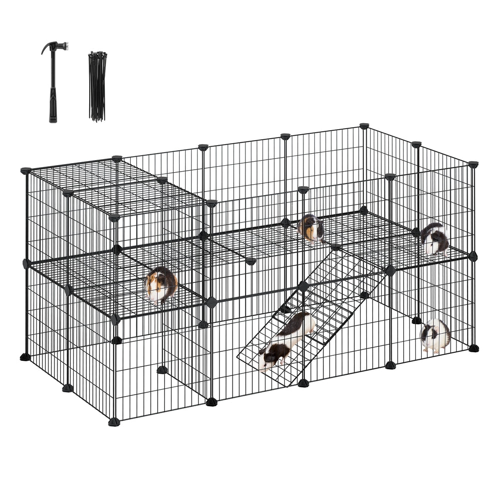 Small Animal Playpen - Black - 48.4"L x 24.8"W x 24"H