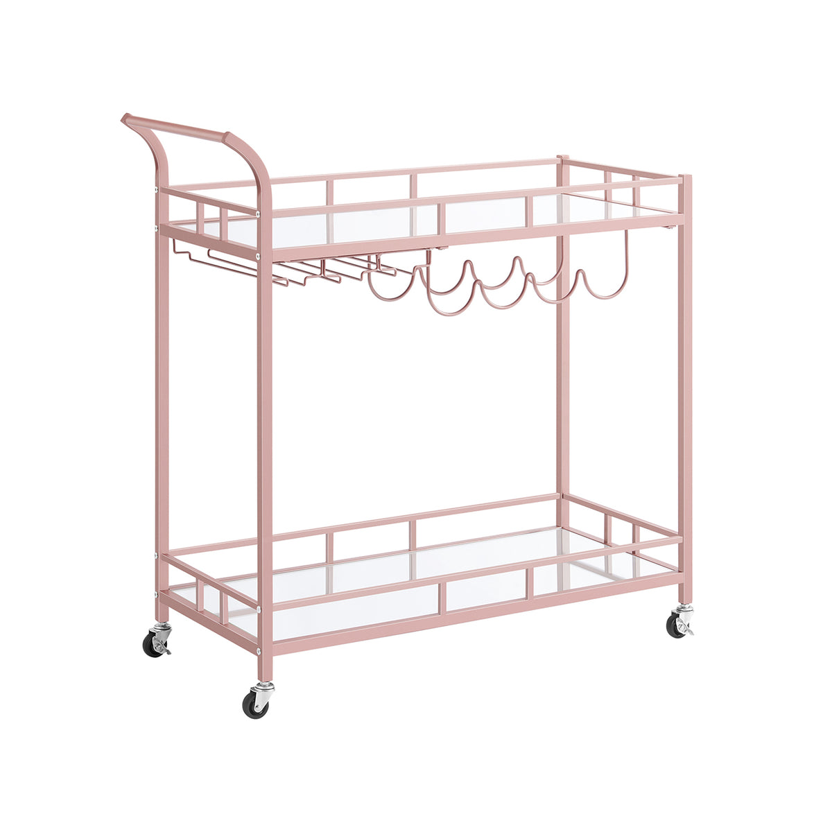 Home Bar Serving Cart - 2 Mirrored Shelves