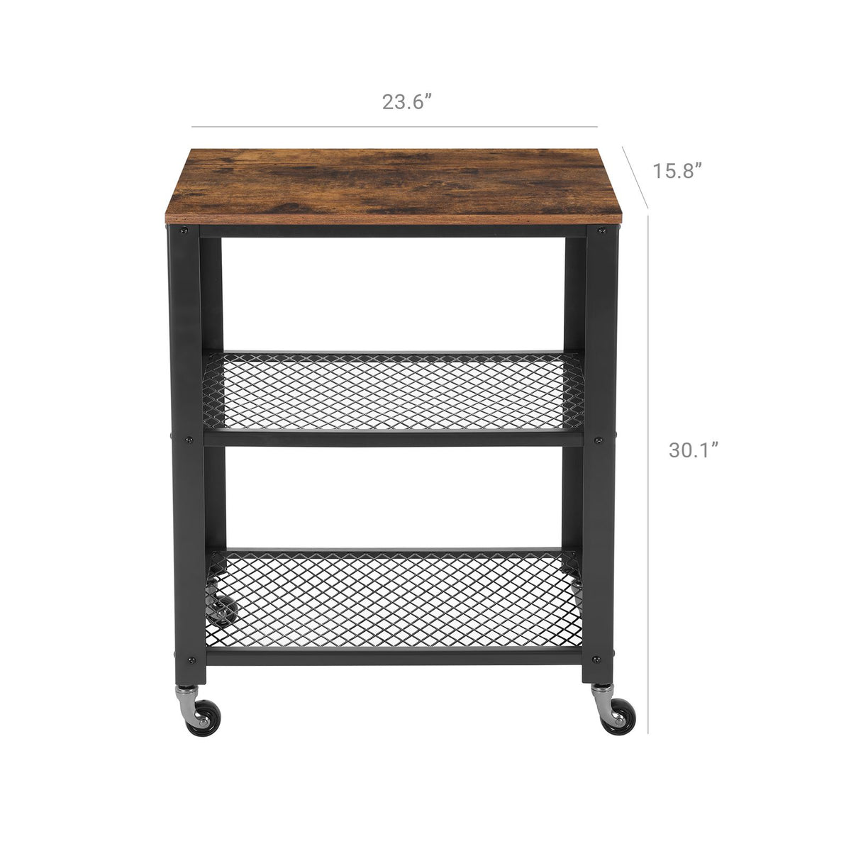 Industrial Brown Serving Cart with Shelve