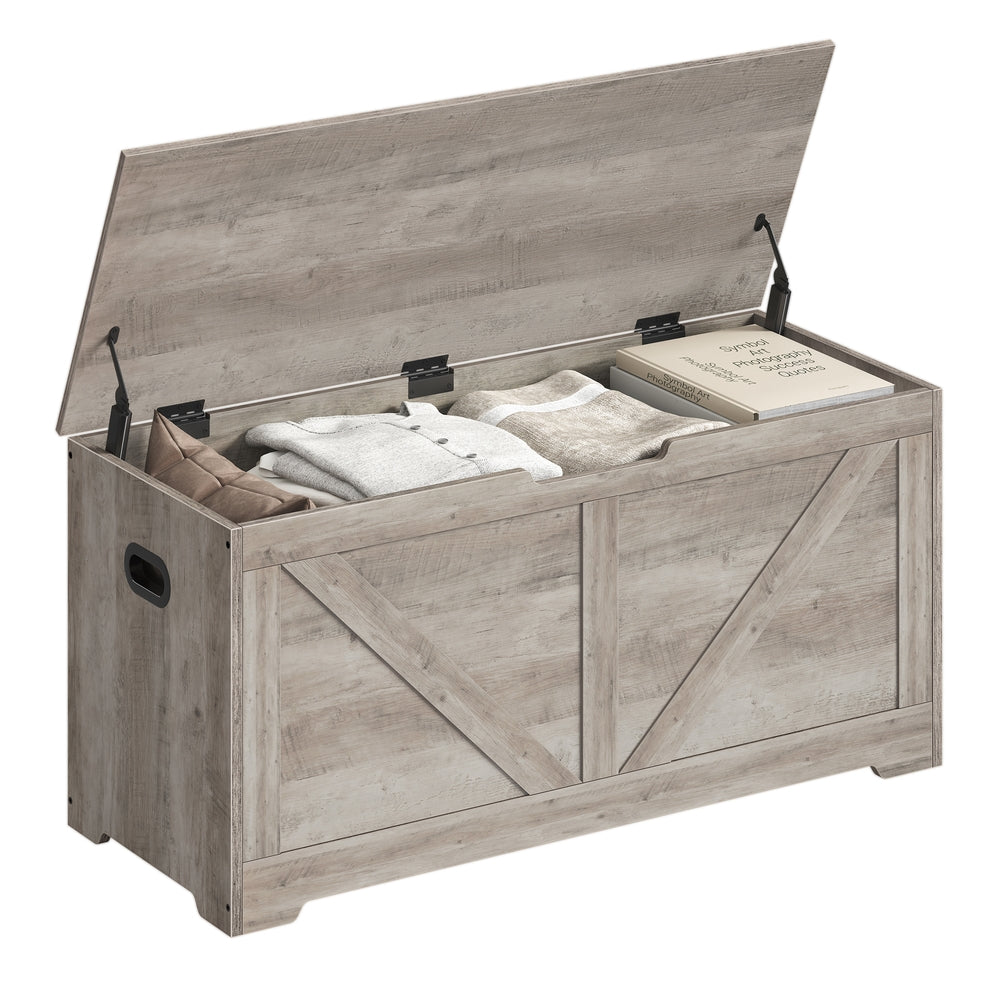 Storage Trunk with 2 Safety Hinges - Heather Greige