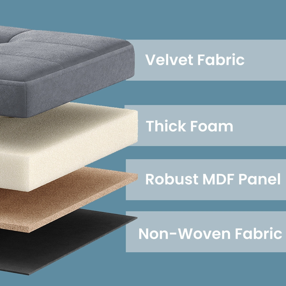 Foldable Storage Ottoman Footrest for Living Room Bedroom and Dorm - Slate Gray