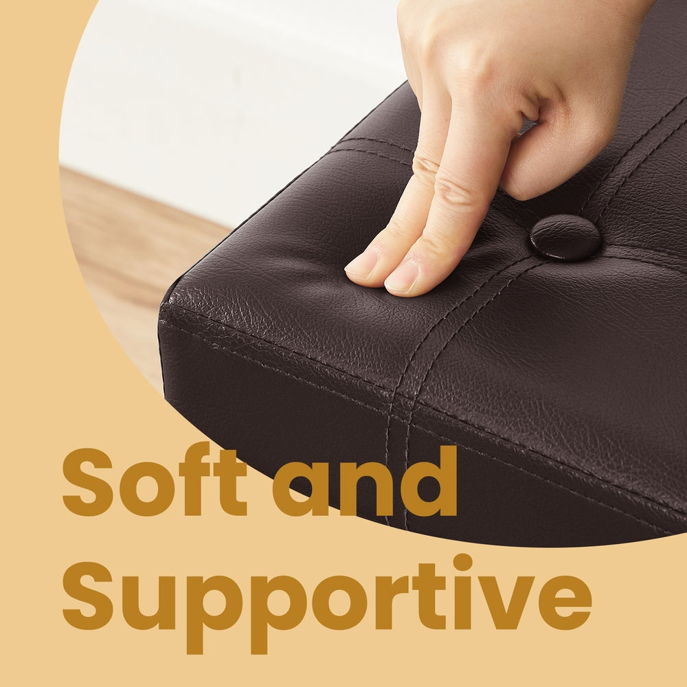 Storage Ottoman Footstool with Grommet Handles for Living Room