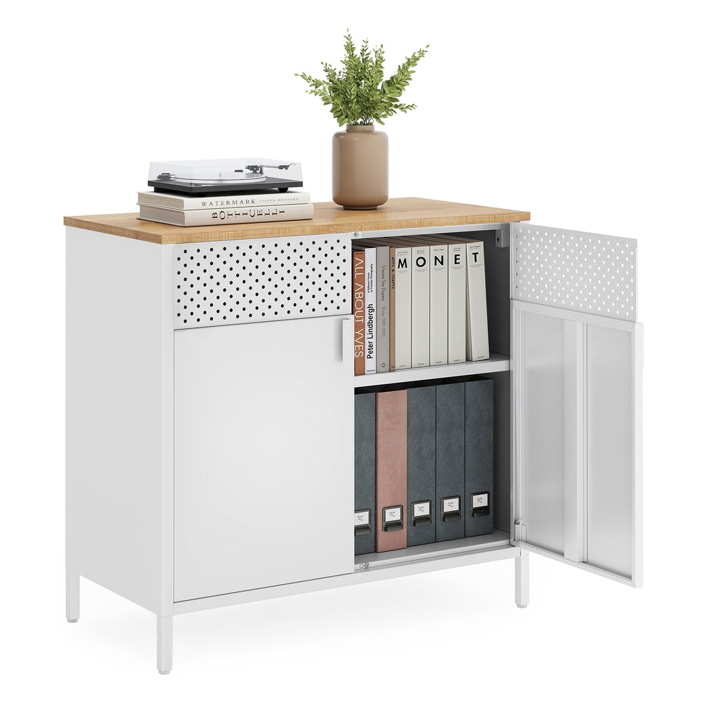 Storage Sideboard with Adjustable Shelves - Natural, White