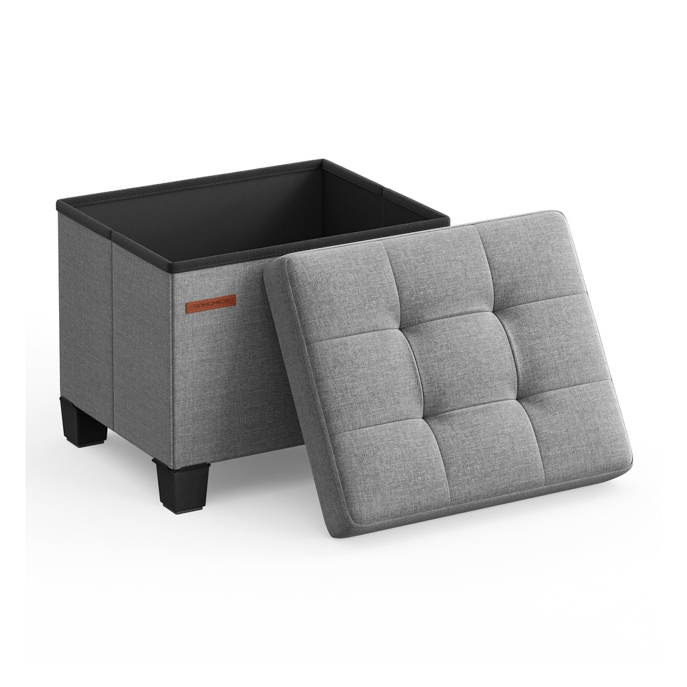 Small Ottoman Foot Rest with Legs - Dove Gray