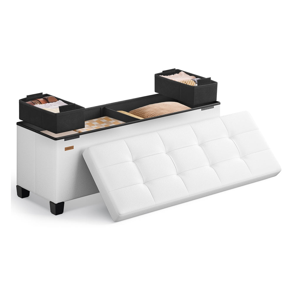 Storage Ottoman with Legs - 30 Gal. (112 L) - Cloud White