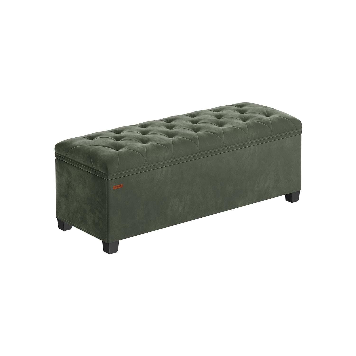 Storage Ottoman Bench - Foot Rest with Legs - Forest Green