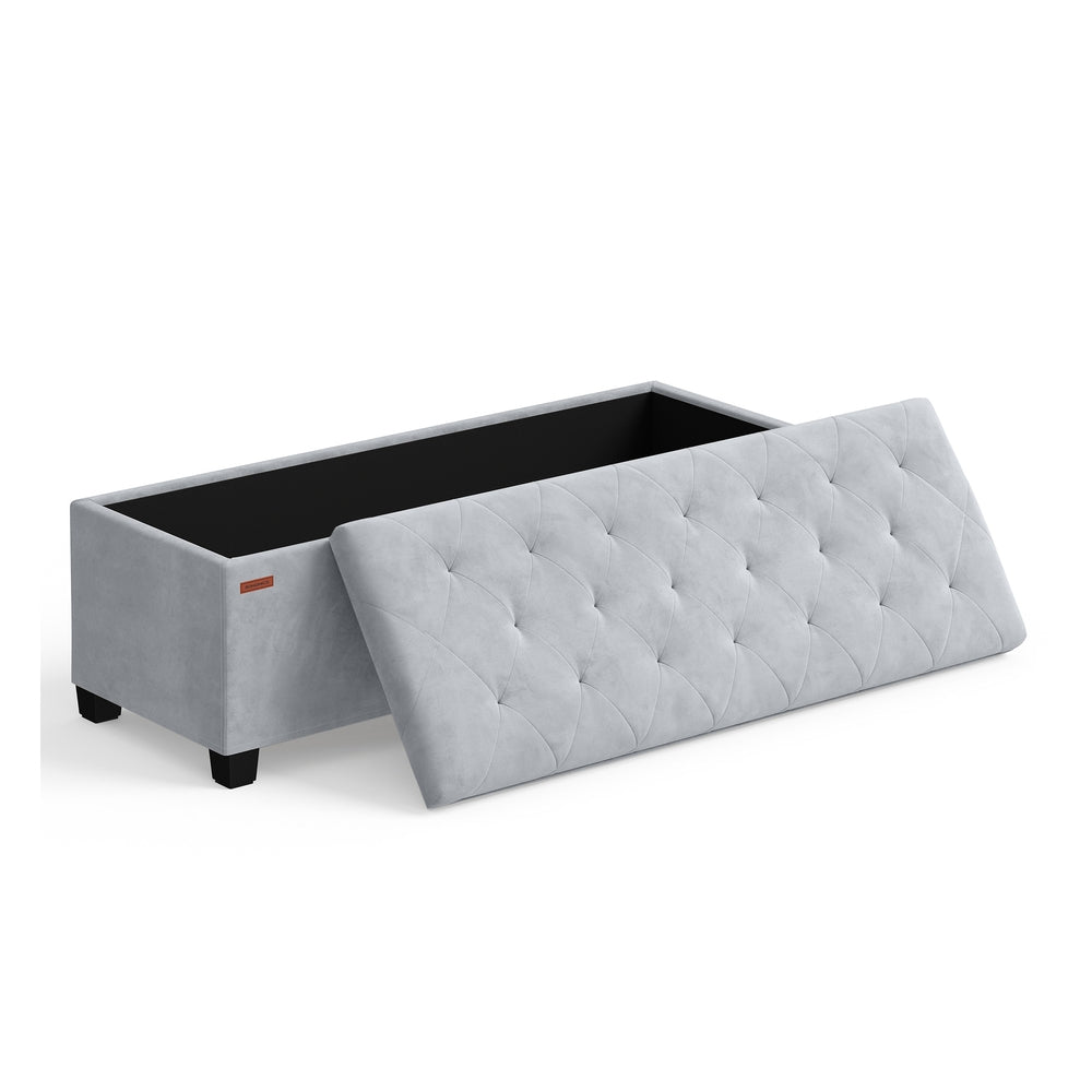 Storage Ottoman Bench - Foot Rest with Legs - Dove Gray