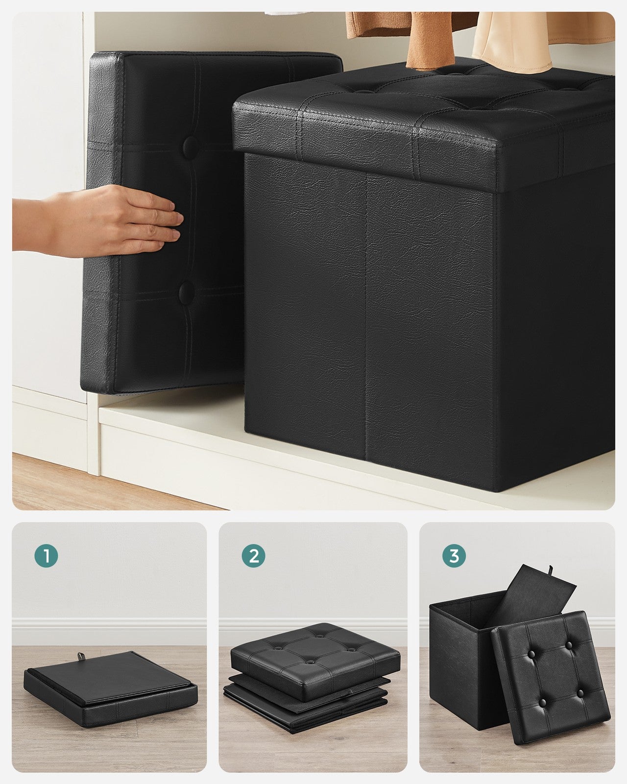 15 Inches Ottoman with Storage