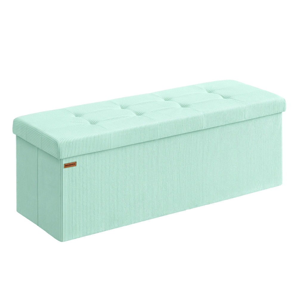 MAZIE Collection - Foldable Storage Ottoman Bench with Foot Rest Moonlight Green - Moonlight Green