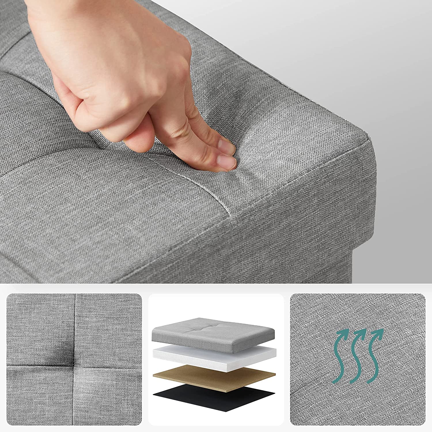 Storage Ottoman with Flip-Up Lid