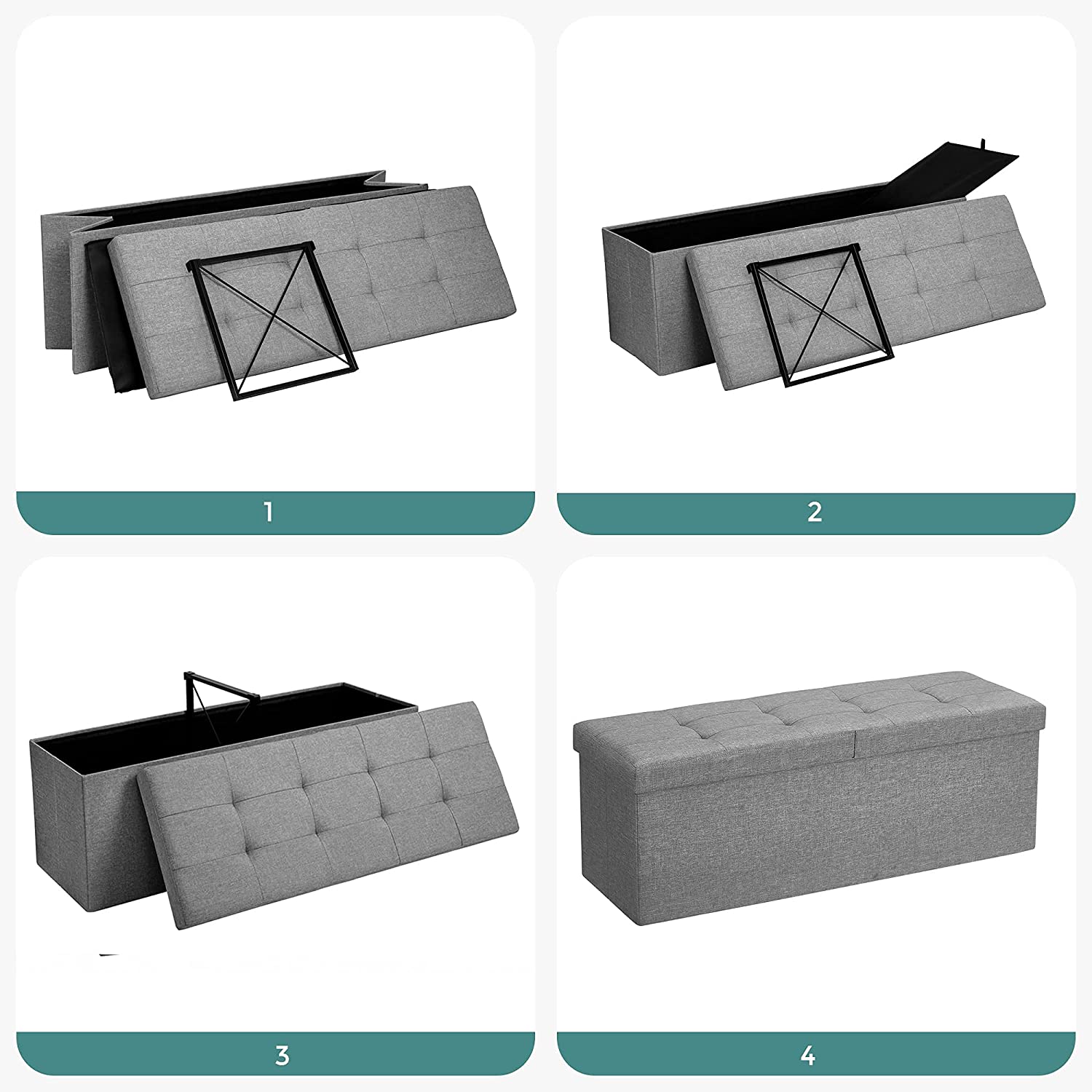 Storage Ottoman with Flip-Up Lid
