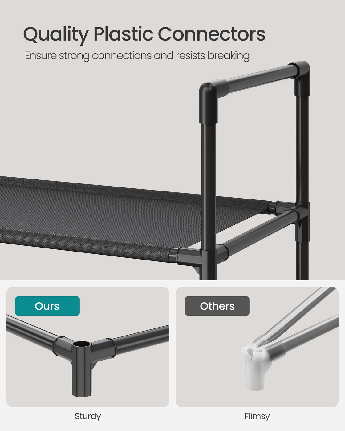 5-Tier Shoe Rack with Metal Frame