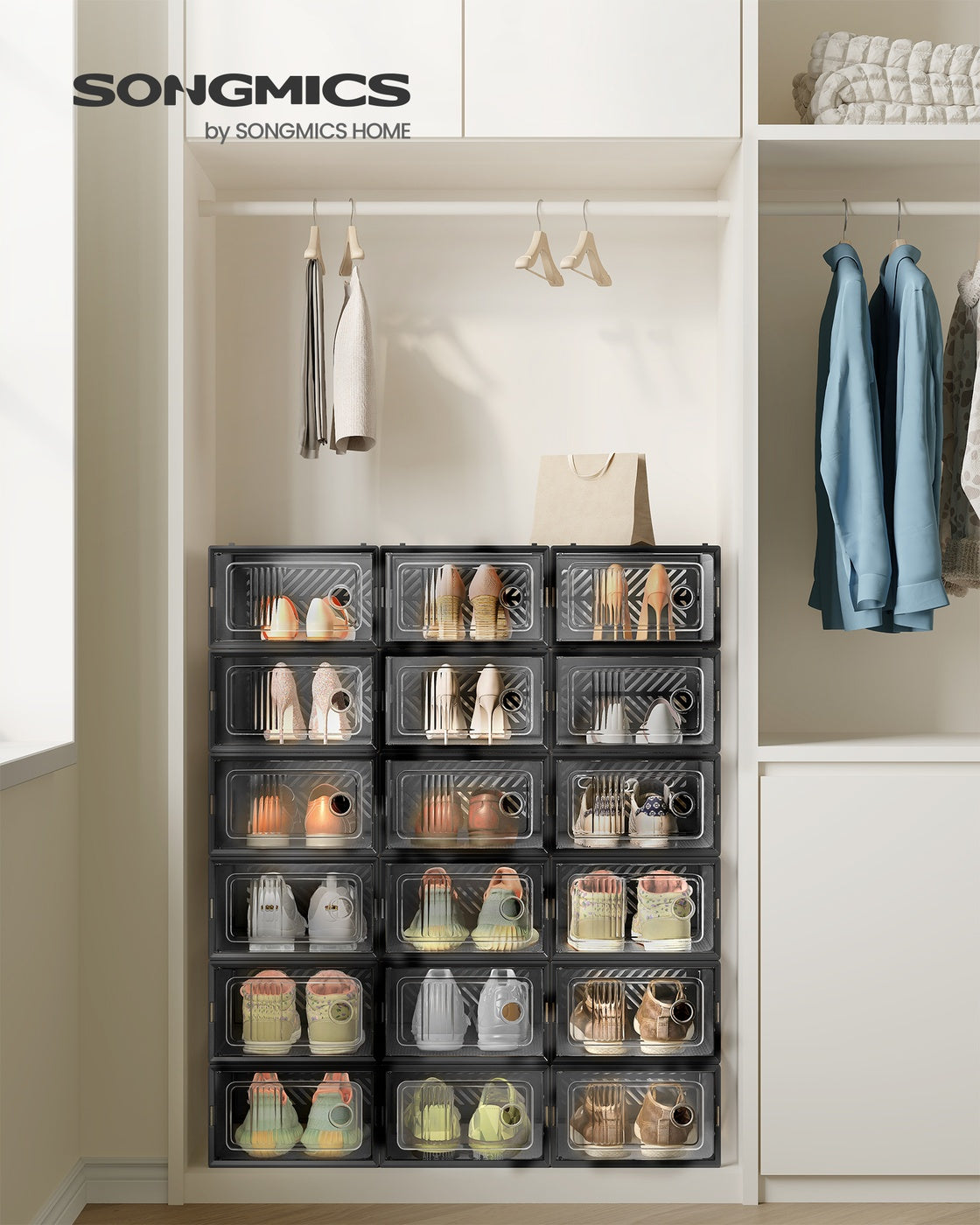 Stackable Foldable Shoe Storage Boxes for Everyday Footwear