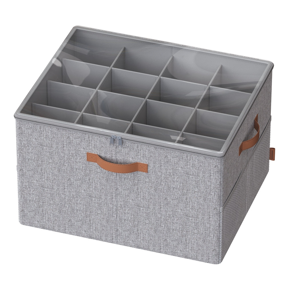Shoe Organizer for Closet - Fits 16 Pairs - Dove Gray