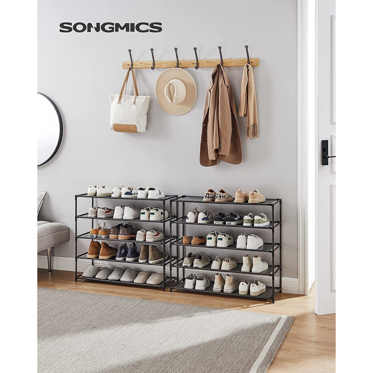 10-Tier Shoe Rack for Closet Holds Up to 40 Pairs Shoes and Boots