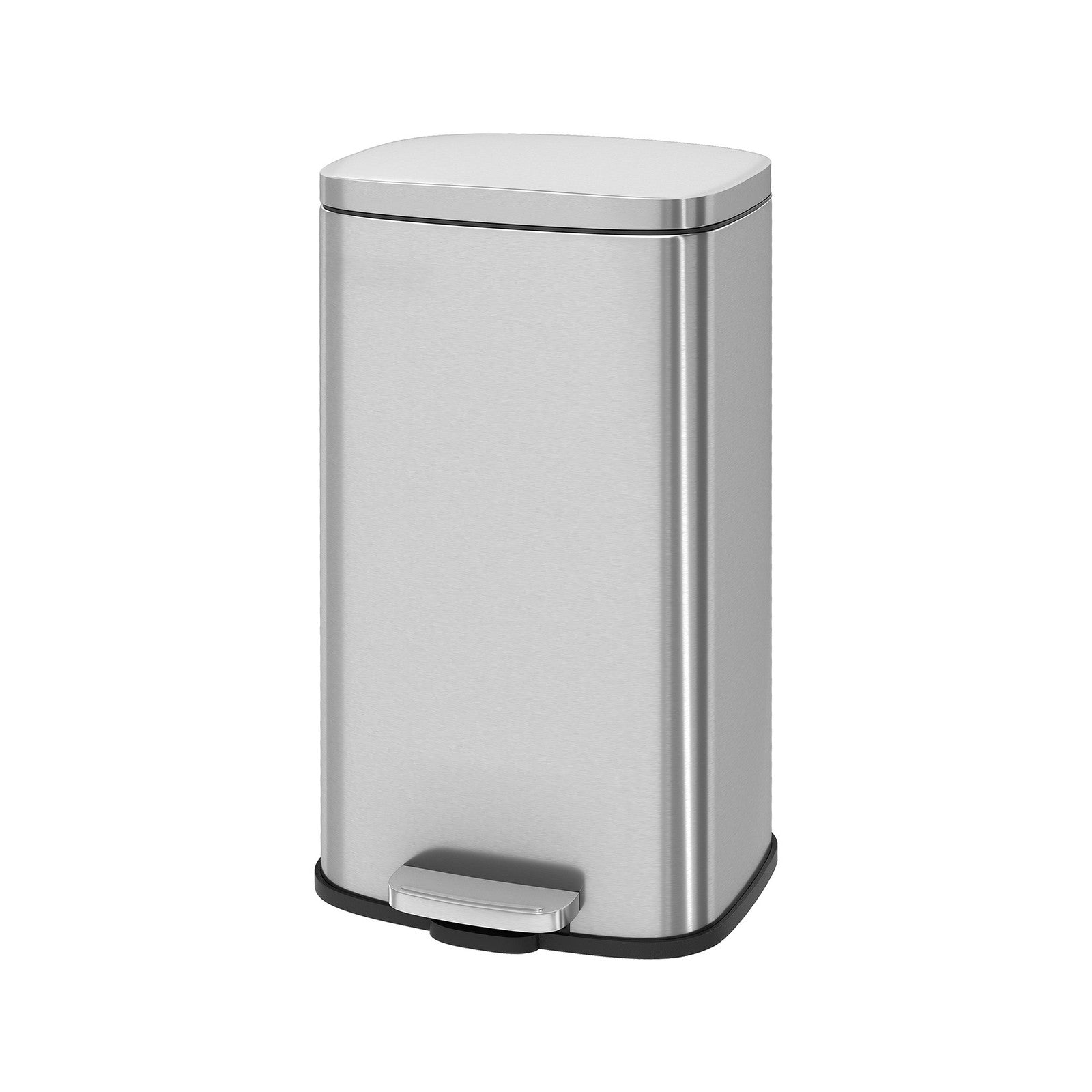 Stainless Steel Step Trash Can with Lid for Kitchen Use