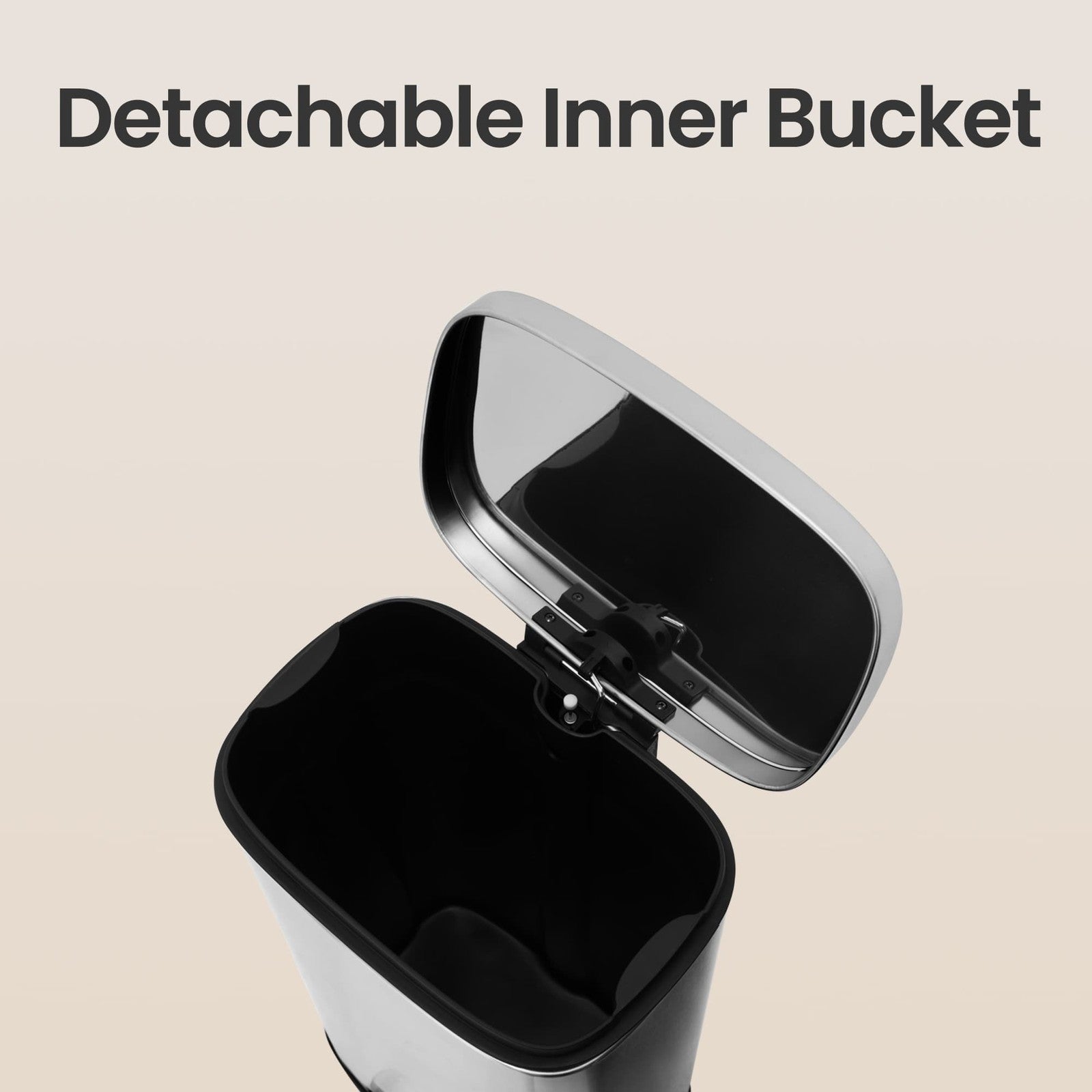 Stainless Steel Step Trash Can with Lid for Kitchen Use