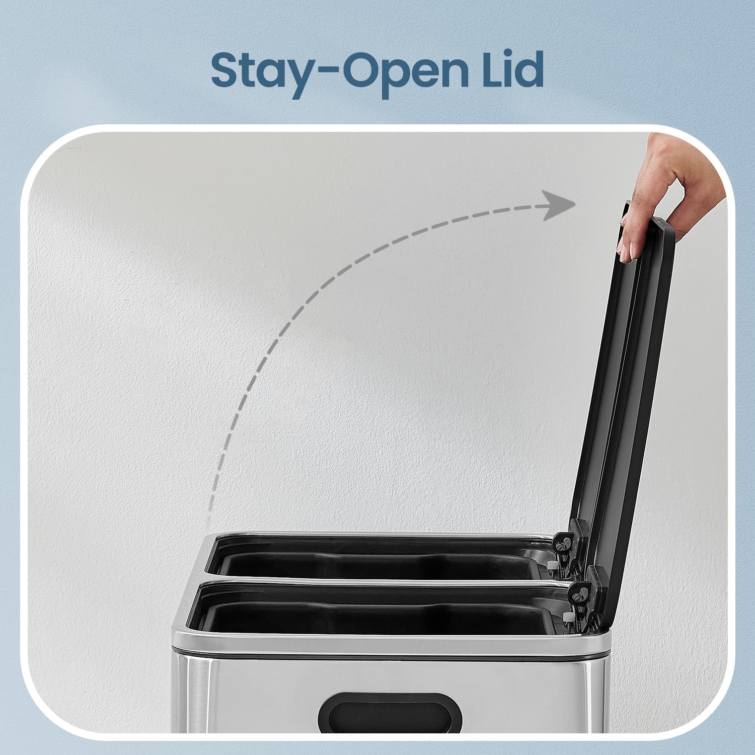 Dual Compartment Kitchen Trash Can with Airtight Lids