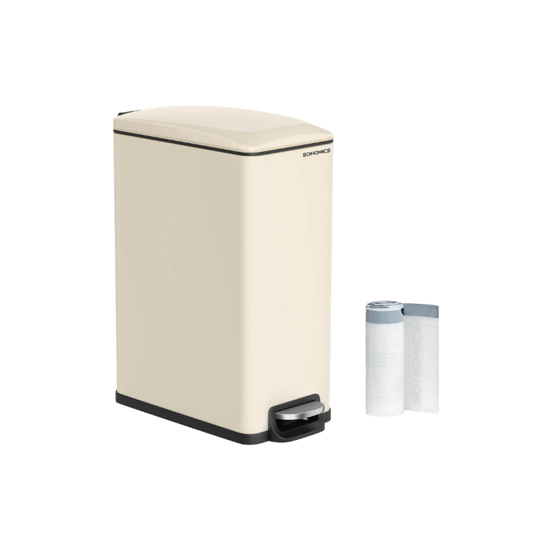 13-Gallon (50 L) Garbage Can for Narrow Spaces with Soft-Close Lid - Sand Beige