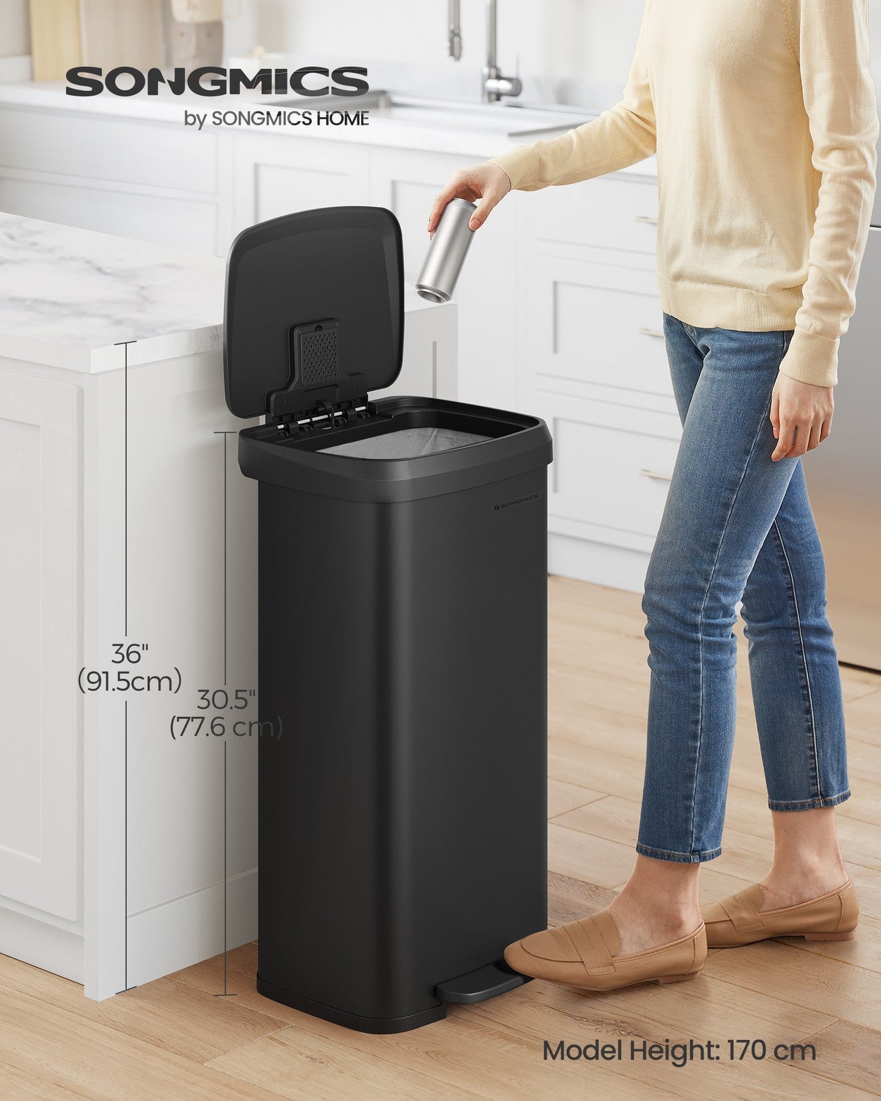 18-Gallon Stainless Steel Garbage Can