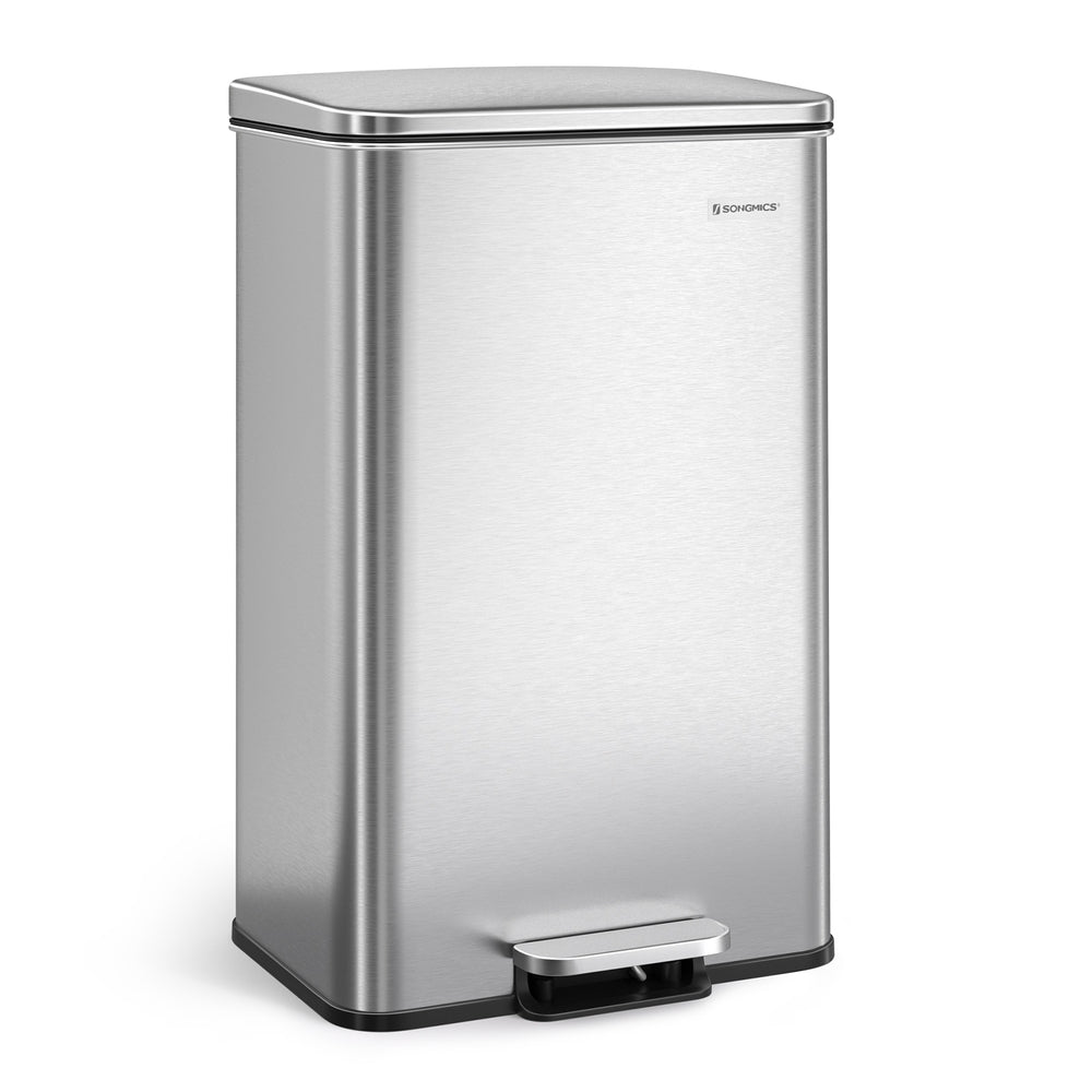 10.5 Gallon Kitchen Trash Can with Lid - Silver