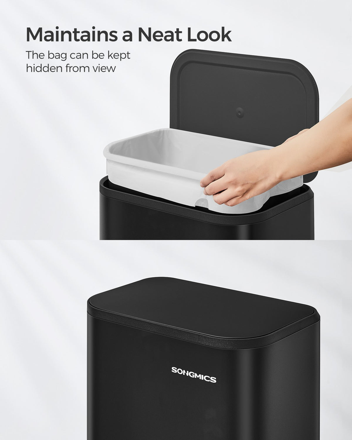 5.2-Gallon (20L) Kitchen Trash Can with Lid - Ink Black