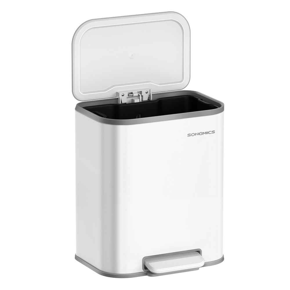 5.2-Gallon (20L) Kitchen Trash Can with Lid - Cloud White