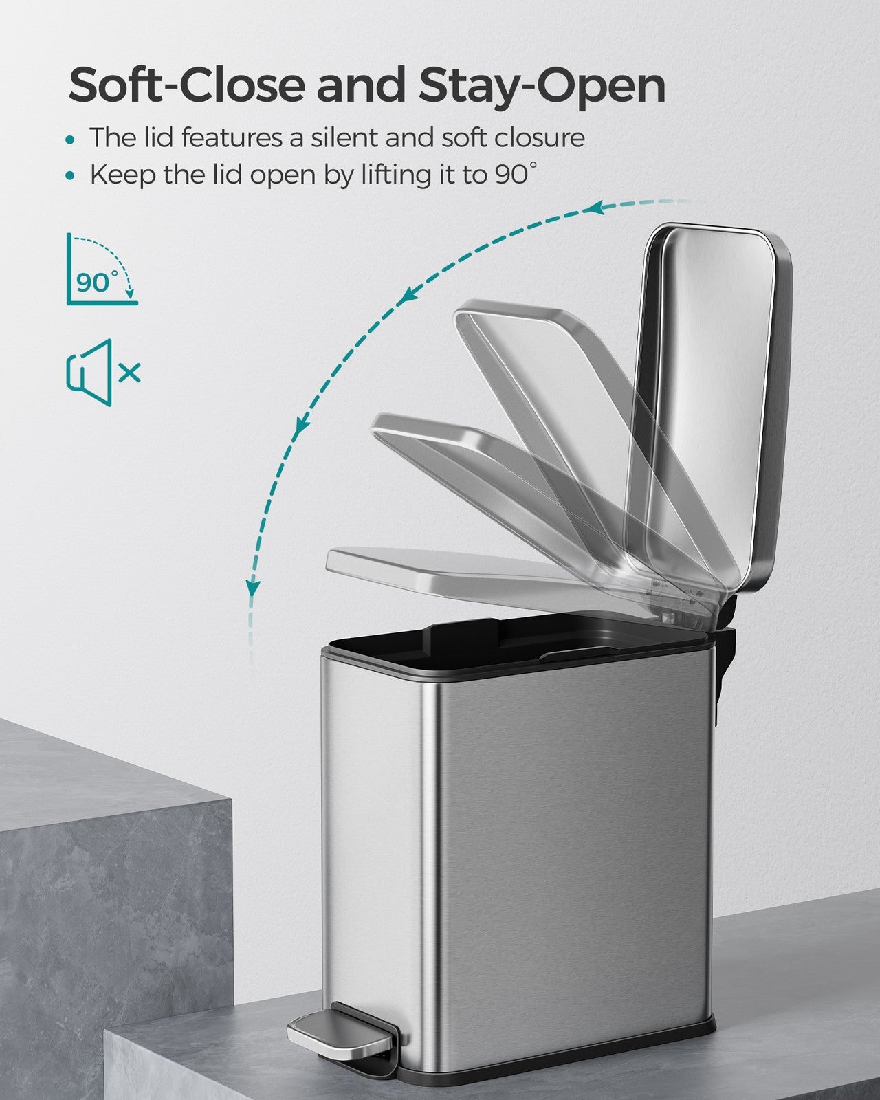 1.3 Gallon Bathroom Trash Can and Toilet Brush Set