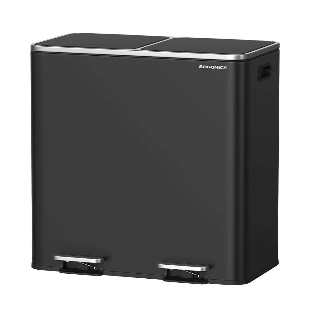 2 x 10.6 Gallon (2 x 40 L) Trash Can for Kitchen - Black