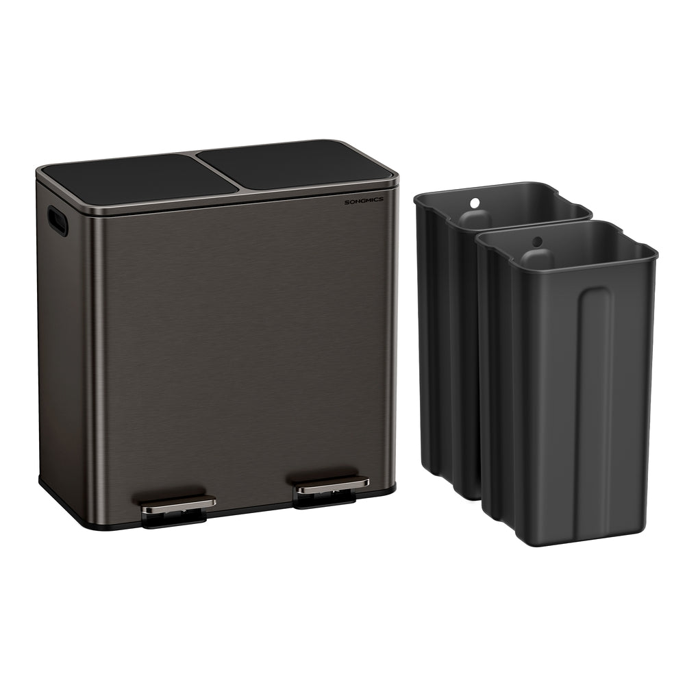 2 x 10.6 Gallon (2 x 40 L) Trash Can for Kitchen - Slate Gray
