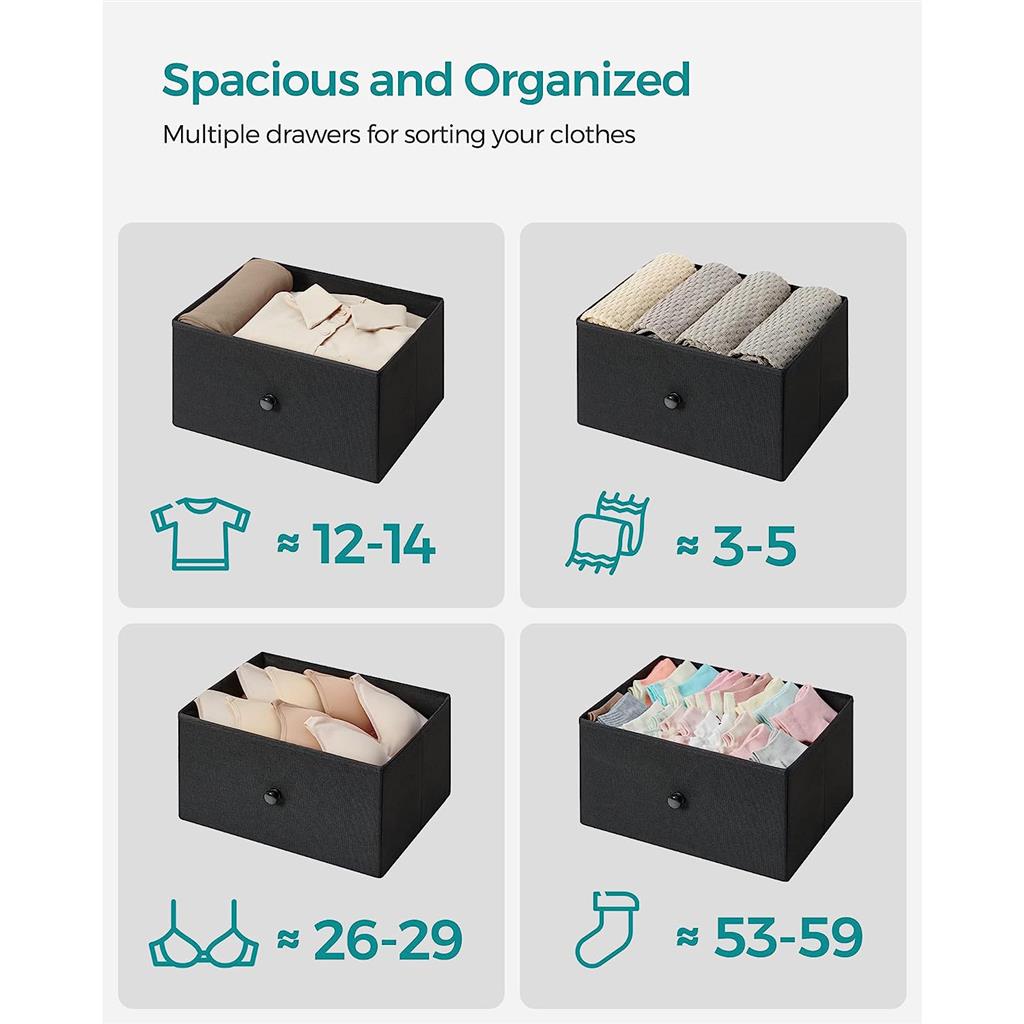 6 Drawer Chest with Metal Frame - Black, Rustic Brown
