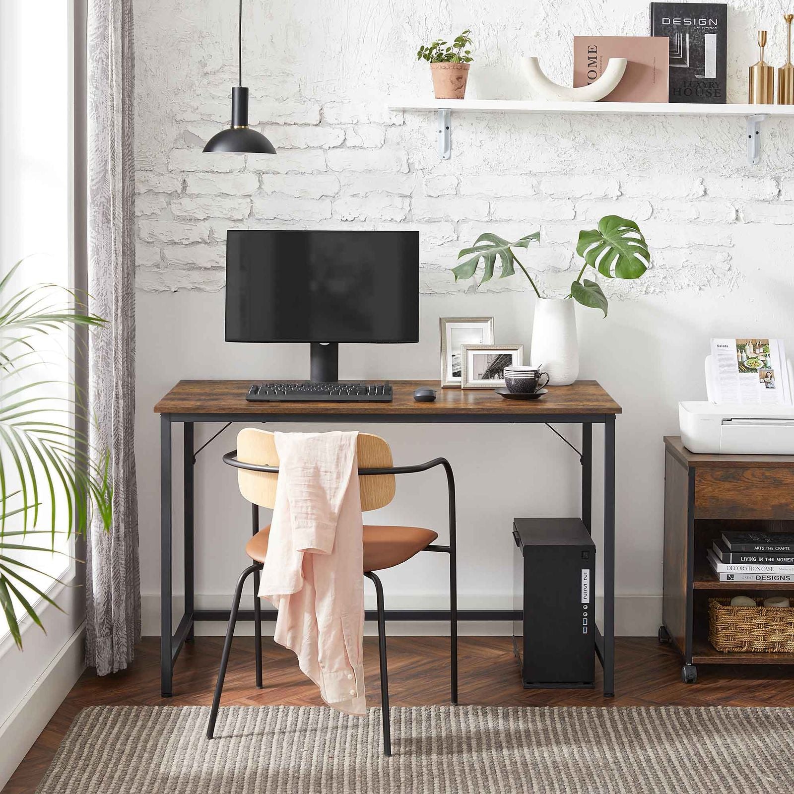 Industrial Writing Computer Desk with Metal Frame