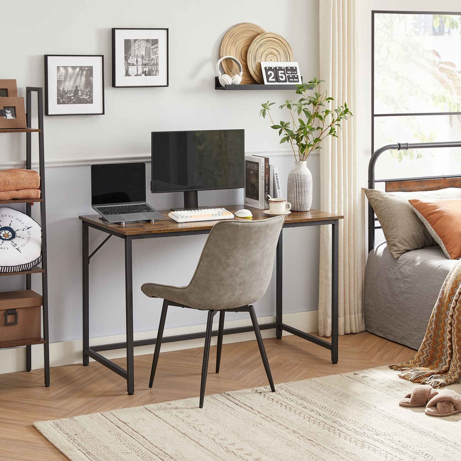 Industrial Writing Computer Desk with Metal Frame