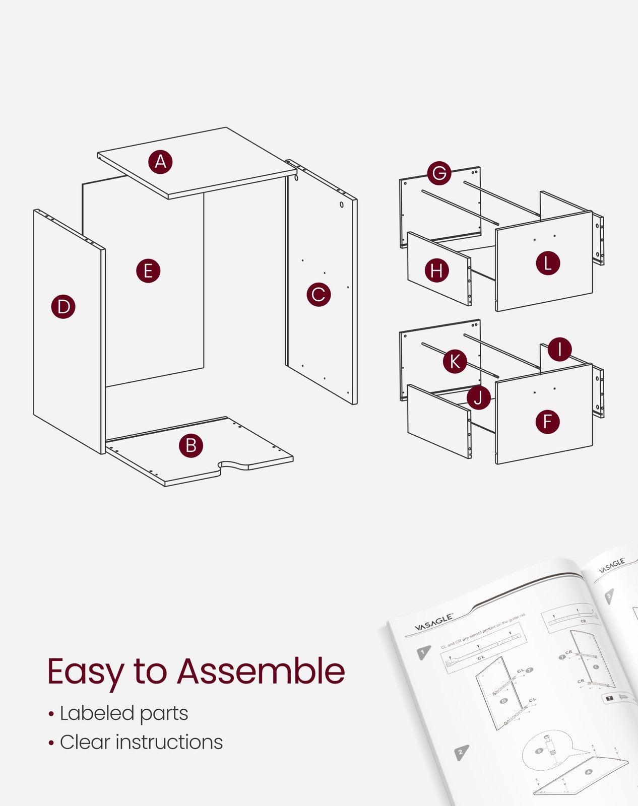 File Cabinet - 2-Drawer - Rolling - Industrial Style
