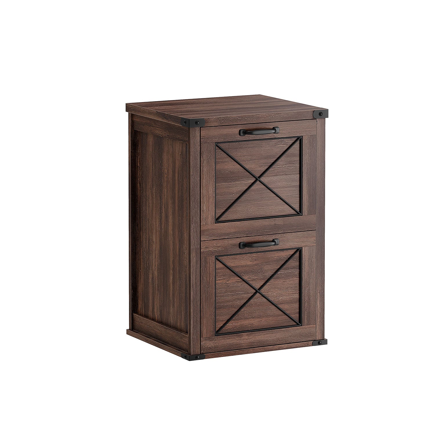 Filing Cabinet with 2 File Drawers - Maroon Brown