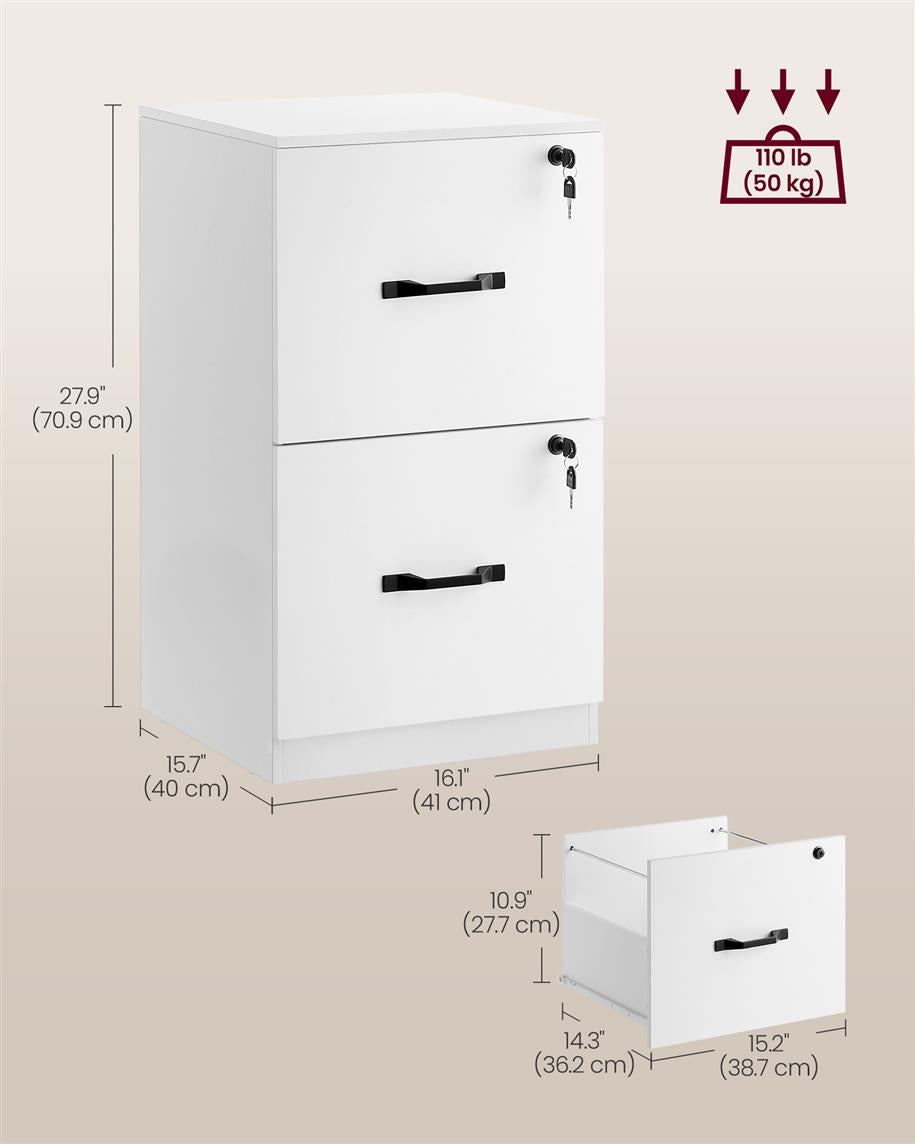 File Cabinet - 2 Drawers - Lockable - Printer Stand